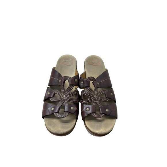 Dansko Womens 40 (9.5-10 US) Brown Leather Slip On Open Toe Serena Sandals - Picture 2 of 6